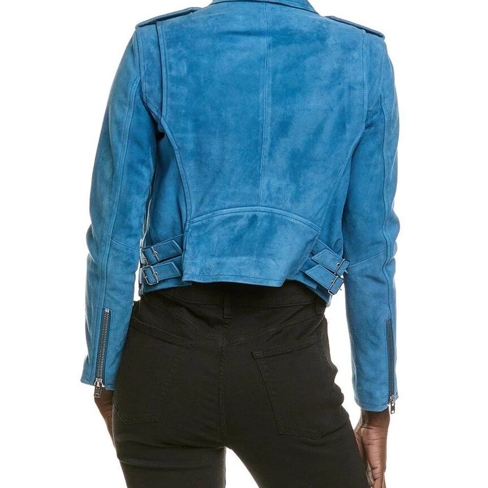 IRO PARIS Ashville Jacket in Blue Suede NWT. - Picture 2 of 2